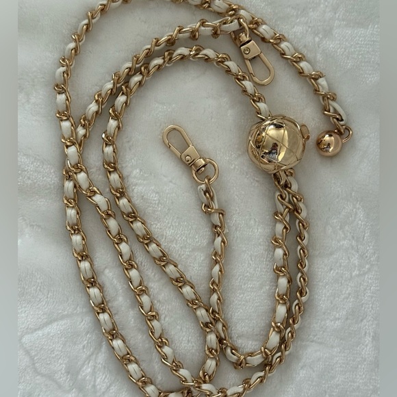 GoldTone Faux Leather Chain Adjustable Purse Strap Crossbody/Shoulder Chain-NEW - Picture 5 of 7